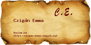Czigán Emma névjegykártya